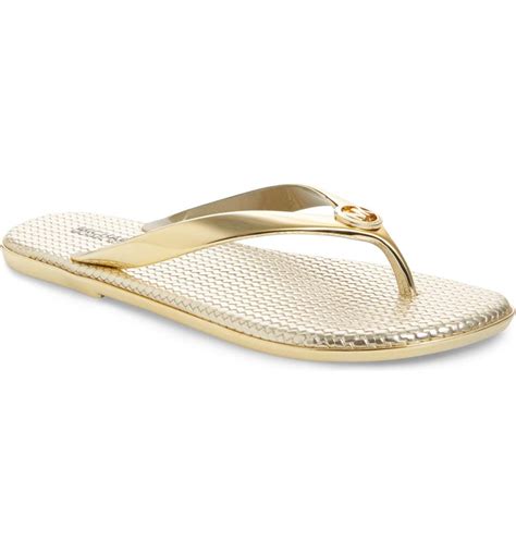 michael kors jet set metallic jelly flip flops|jet set metallic flip flop.